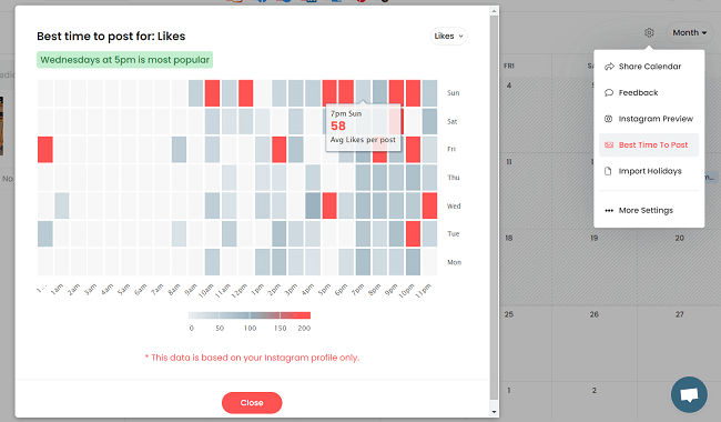 Instagram scheduling tool with send-time optimization
