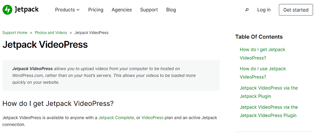 Jetpack Video Press Homepage