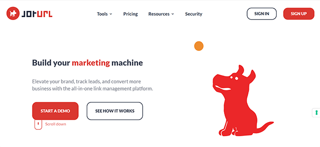 JotURL Homepage
