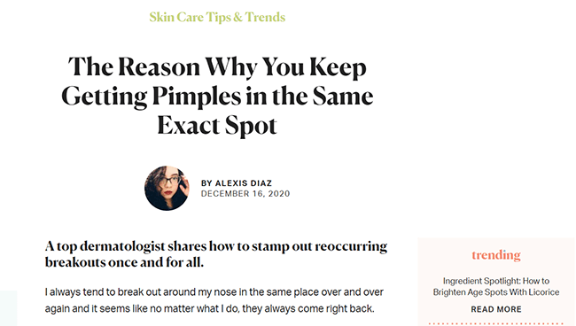 K beauty blog example