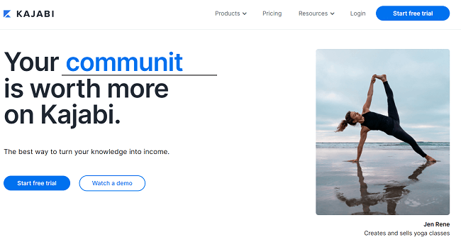 kajabi homepage