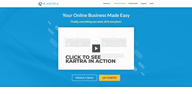kartra homepage