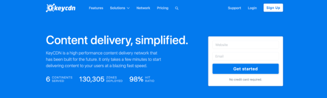 KeyCDN Homepage