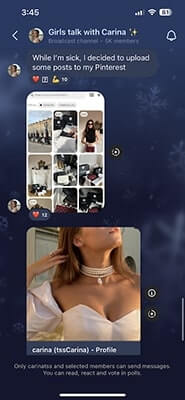 Link to other content - Girls talk with Carina