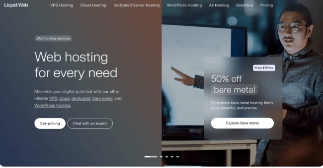 liquid web homepage