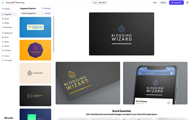 looka logo design example
