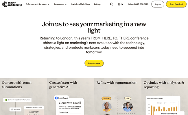 Mailchimp Homepage