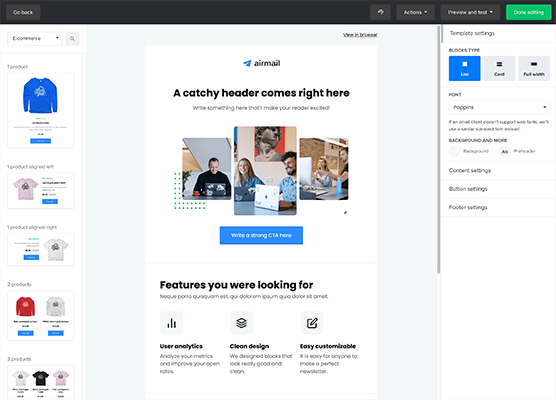mailerlite email builder