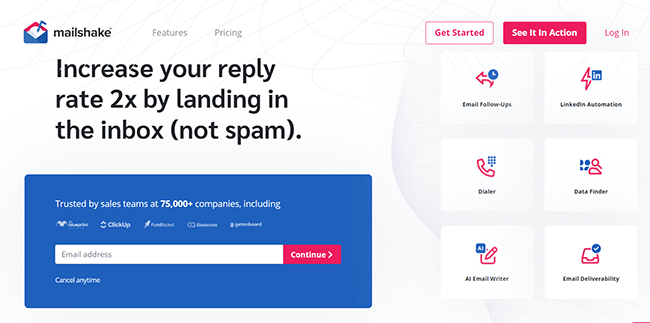 Mailshake Homepage