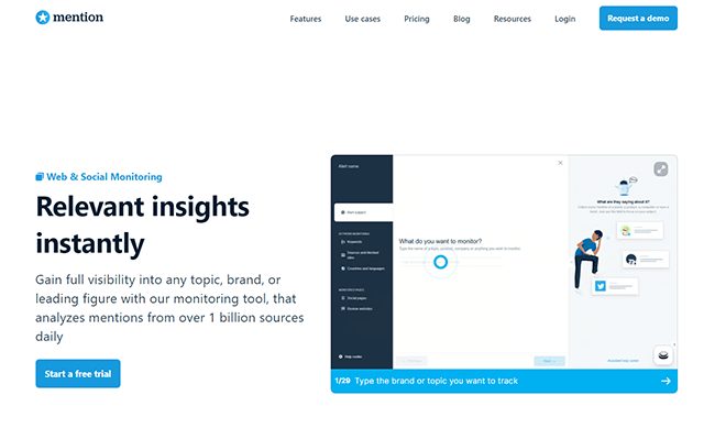 Mention Social Listening Homepage