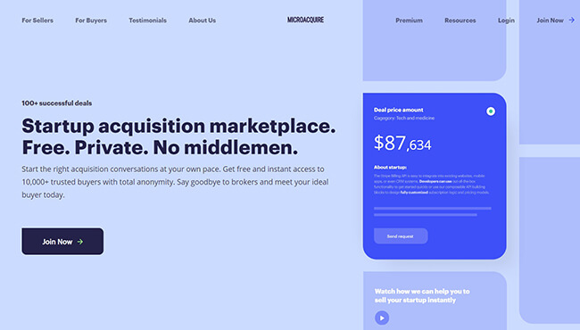 MicroAcquire Homepage