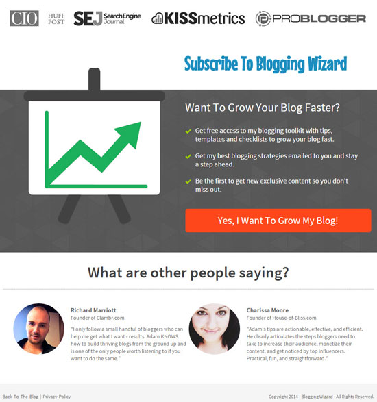 Newsletter page