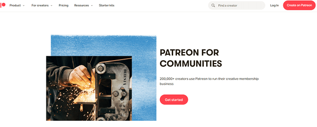 patreon homepage