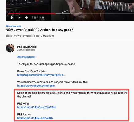 Phillip McKnight affiliate links to guitar gear