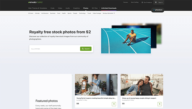 Photodune Homepage