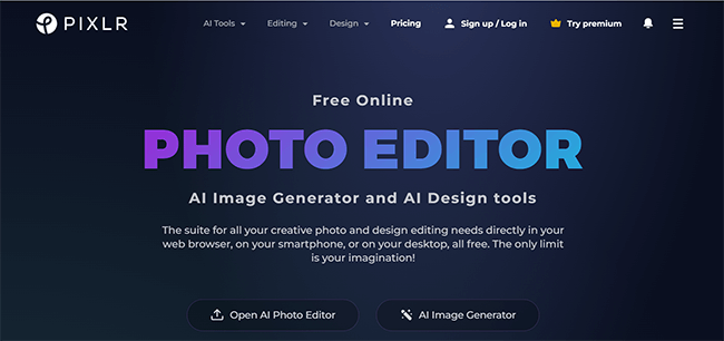 Pixlr Homepage