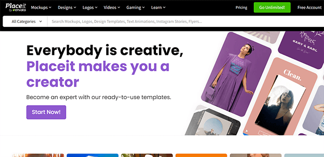 Placeit Homepage