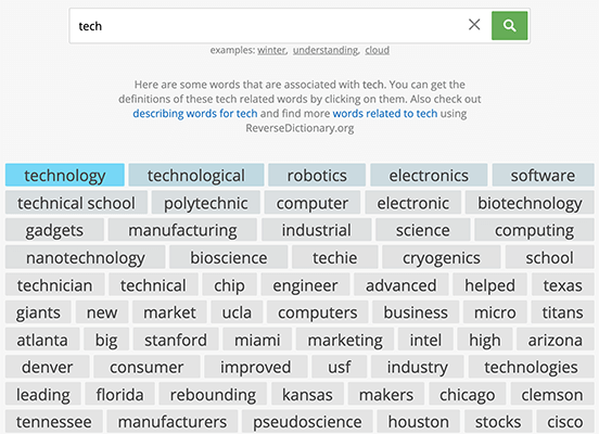 Related Words Example Tech