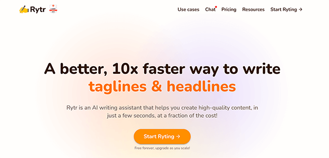 rytr homepage
