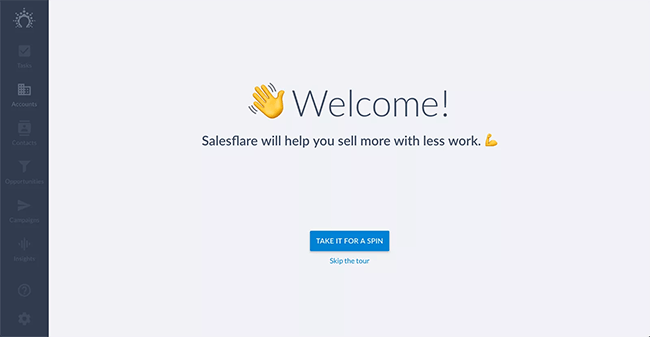 SalesFlare trial page
