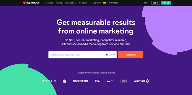 Semrush Homepage