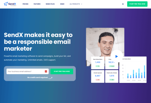 sendx homepage