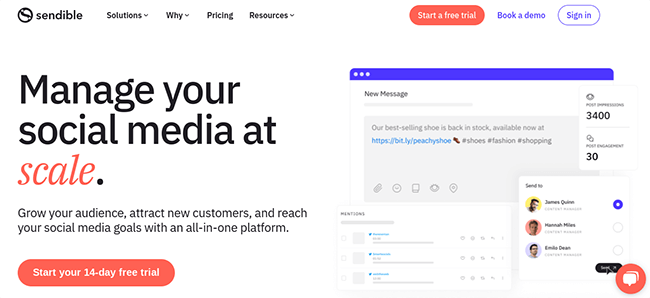 Sendible Homepage