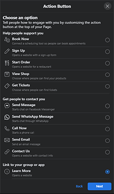 set up action button