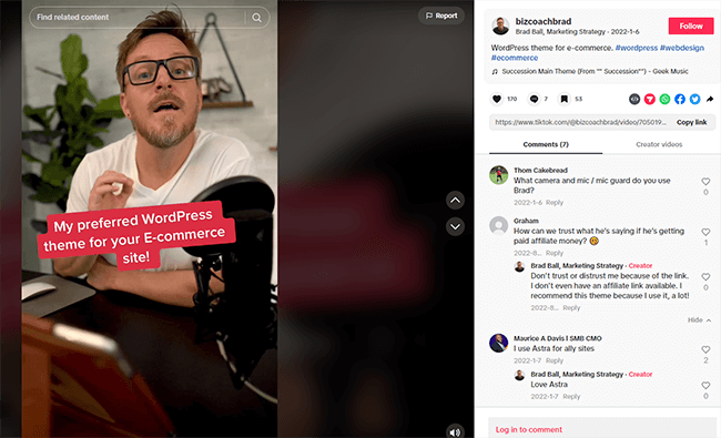 share promotional videos on tiktok