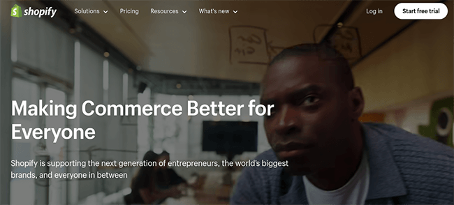 shopify homepage