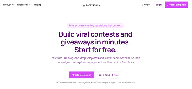 ShortStack Homepage