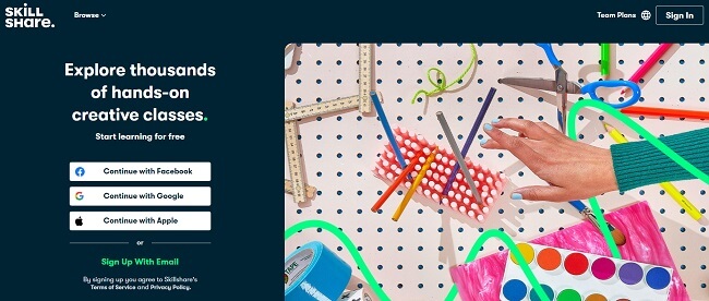 Skillshare Homepage