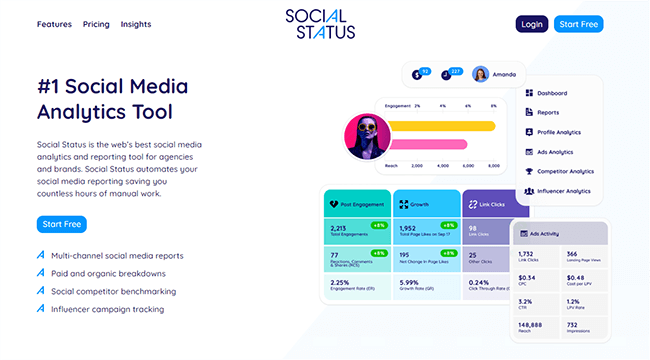 Social Status Homepage