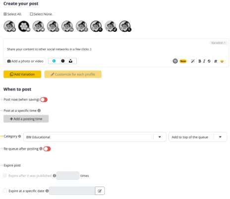 socialbee cross post