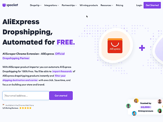 spocket app homepage