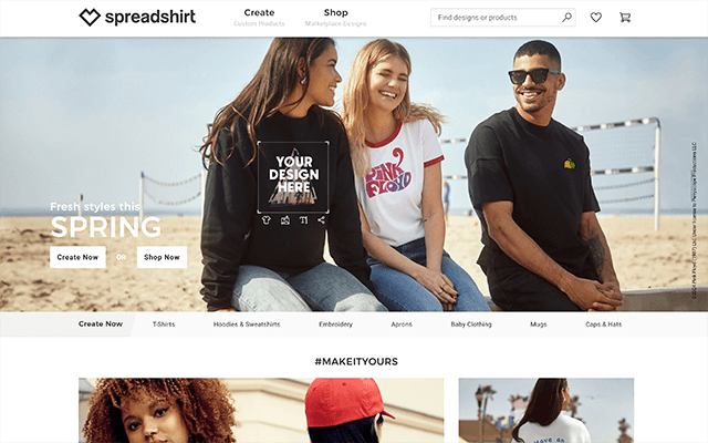 Spreadshirt Homepage