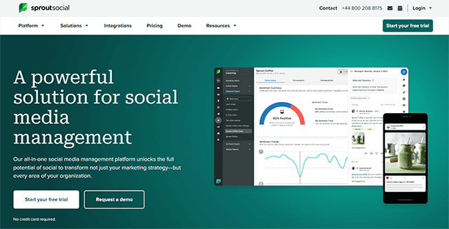 sprout social homepage