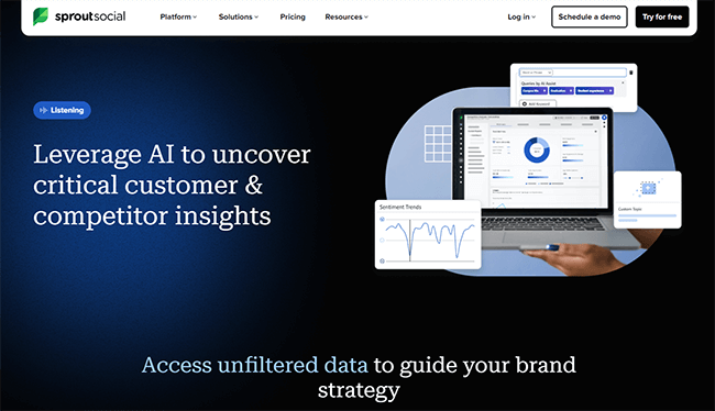 Sprout Social Listening Homepage