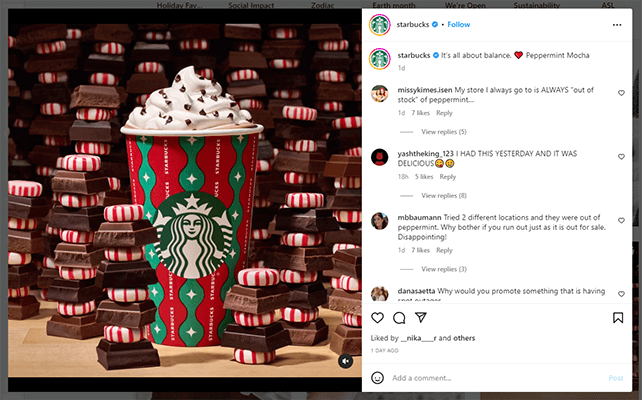 starbucks instagram post