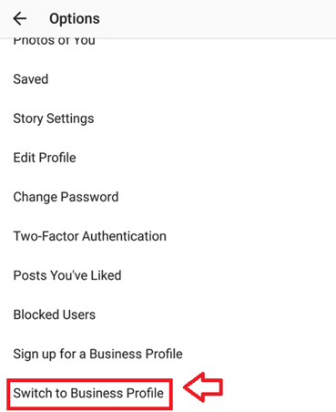 Switch To Business Profile