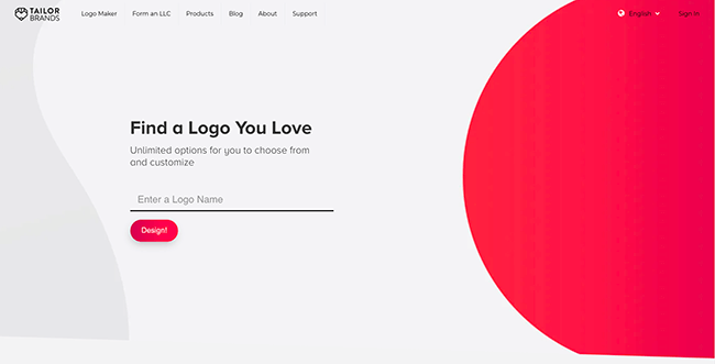 tailor brands homepage