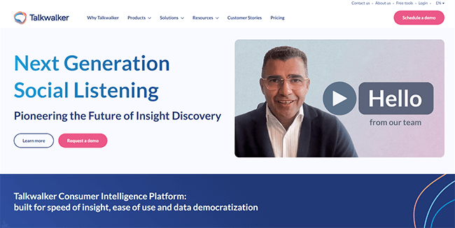 Talkwalker Homepage