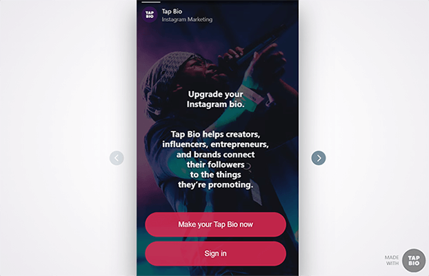 Tap Bio Homepage