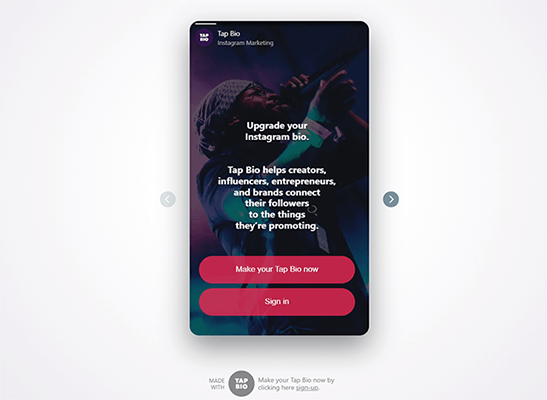 Tap.bio Homepage