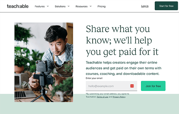 Teachable Homepage