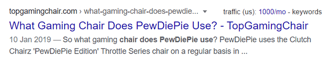 The question headline