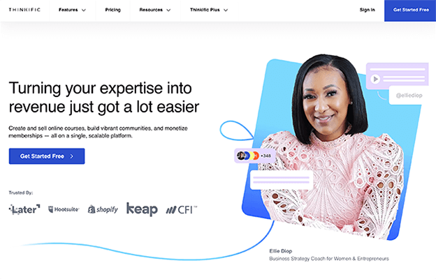 Thinkific Homepage