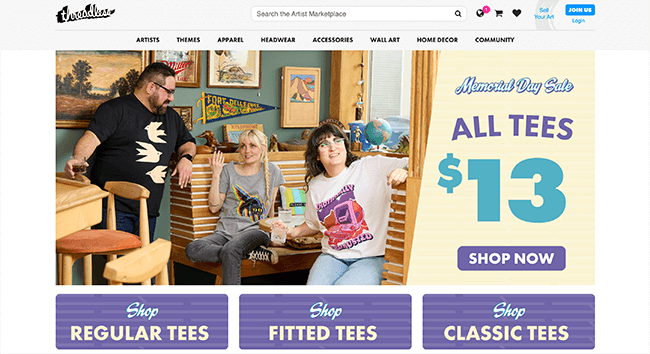 Threadless Homepage