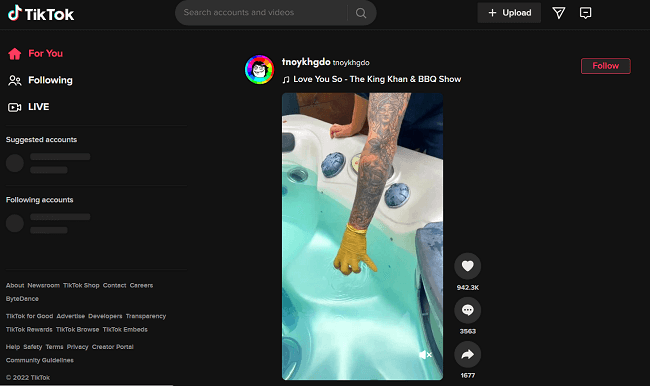 TikTok Homepage