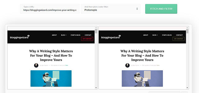 Toptal Colorblind Web Page Filter